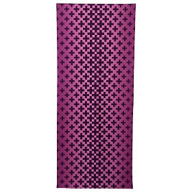 Voile de lutrin couleur pourpre polyester impression croix Vebi Confezioni