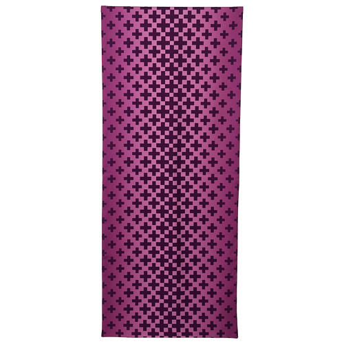 Voile de lutrin couleur pourpre polyester impression croix Vebi Confezioni 1