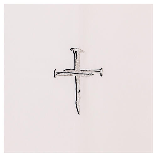 Lectern cover with embroidered nail crosses in silver thread by Vebi Confezioni 7