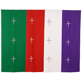 Pulpit cover embroidered silver wire nail cross by Vebi Confezioni