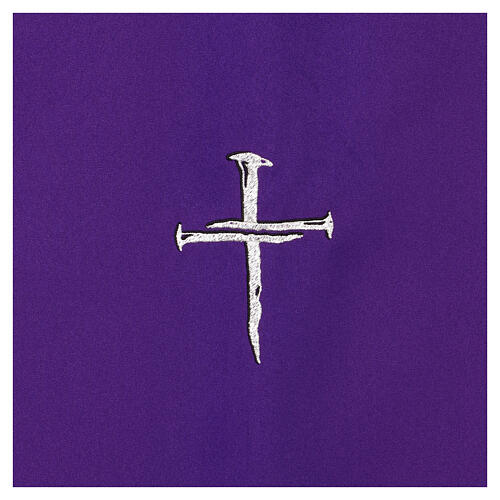 Pulpit cover embroidered silver wire nail cross by Vebi Confezioni 9