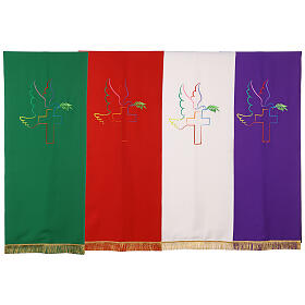 Peace Dove Cross Embroidered Lectern Cover by Vebi Confezioni