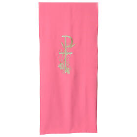 Pink pulpit cover with gold embroidery PAX grapes and wheat