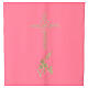 Rose lectern cover with IHS, cross and grapes with wheat s2