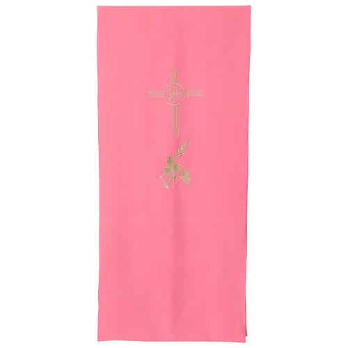 Coprileggio rosa croce IHS uva con grano 1