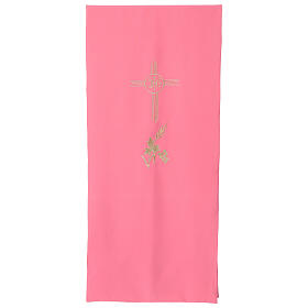 Pink Pulpit Lectern Cover with IHS Cross and Grapes with Wheat