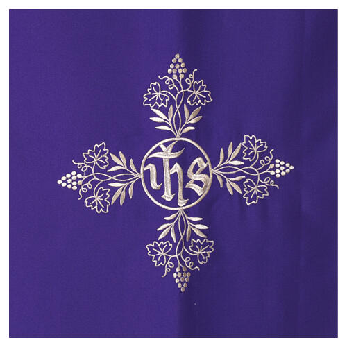 Lectern cover with gold JHS embroidery and vine motif 10