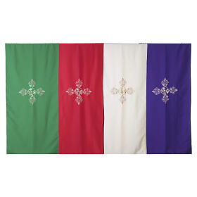 Voile lutrin broderie dorée JHS avec vigne et grappes de raisin