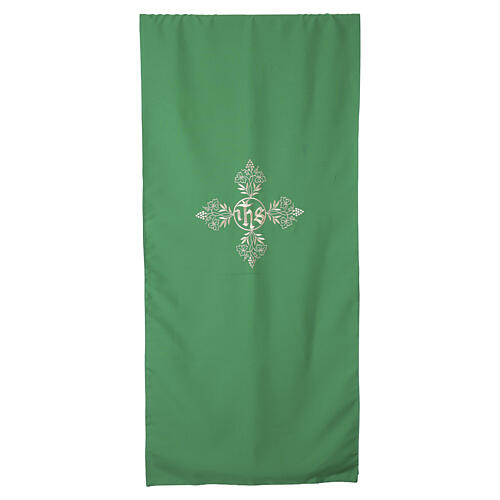 Pulpit cover with JHS golden embroidery and grapevine 3