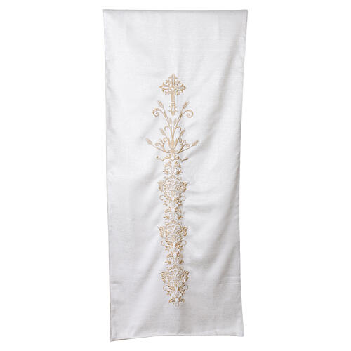 Pano para ambão bordado dourado com ornamentos e espigas 7