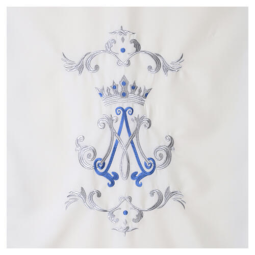 Paño de atril marfil Mariano bordados plateados y azules 3