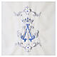 Ivory Marian lectern cover with silver and blue embroideries s3