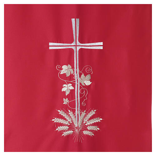 Lectern cover with silver-embroidered cross and golden ears of wheat 6