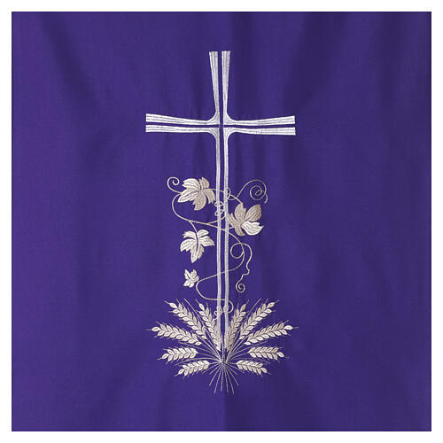 Lectern cover with silver-embroidered cross and golden ears of wheat 10