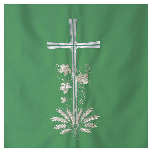 Lectern cover with silver cross embroidery and golden wheat spikes 4