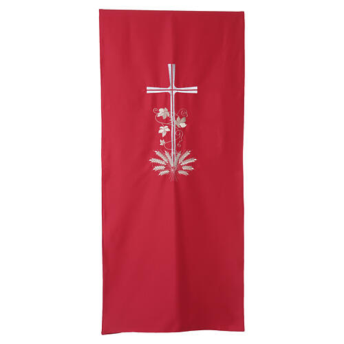 Lectern cover with silver cross embroidery and golden wheat spikes 5