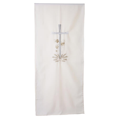 Lectern cover with silver cross embroidery and golden wheat spikes 7