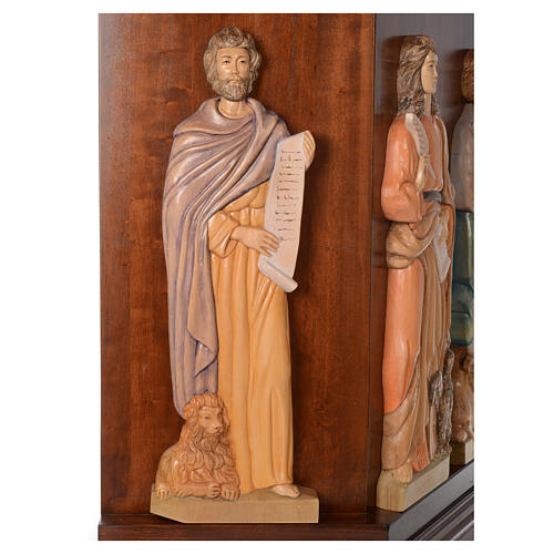 Ambon entaillé main 4 Evangélistes relief 130x90x45 cm 6