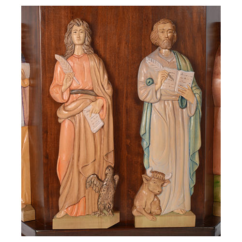 Ambão entalhado à mão 4 evangelistas relevo 130x90x45 cm 5