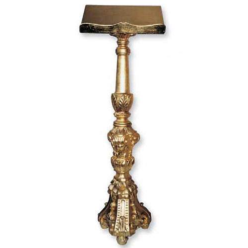 Lectern in carved wood, baroque style, gold leaf 120cm 1