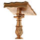 Lectern in carved wood, baroque chandelier style, gold leaf 120c s4