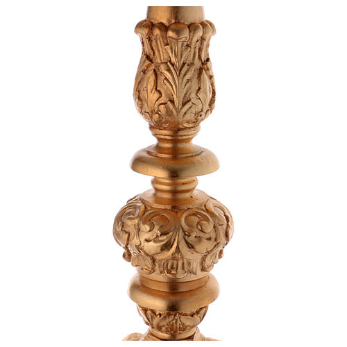 Leggio stile candeliere barocco intagliato foglia oro 120 cm 5