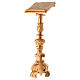 Lectern in carved wood, baroque chandelier style, gold leaf 120c s2