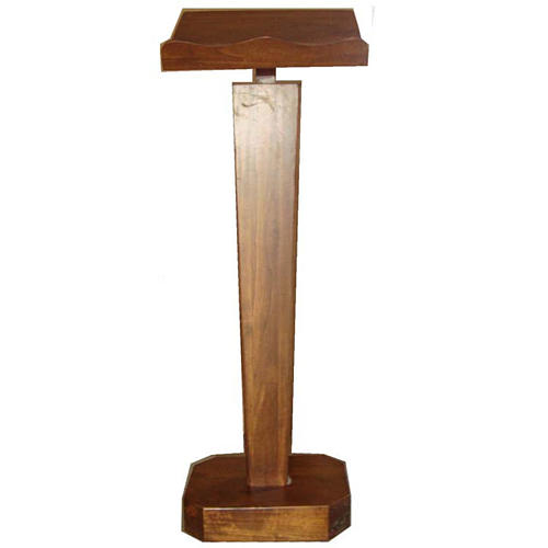 Lectern, column in solid wood, adjustable height 1