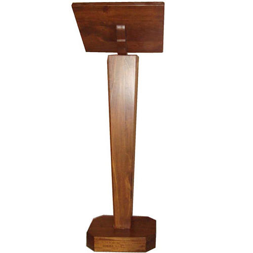 Lectern, column in solid wood, adjustable height 2