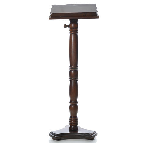 Lectern, column in turned solid wood, adjustable height 130cm 1