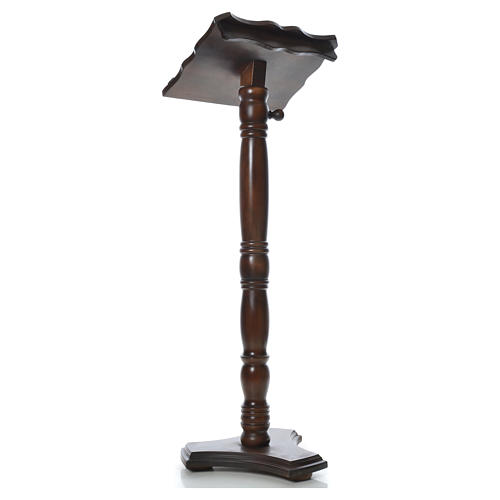 Lectern, column in turned solid wood, adjustable height 130cm 3