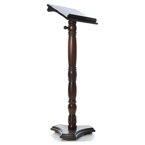 Lectern, column in turned solid wood, adjustable height 130cm 4
