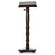 Lectern, column in turned solid wood, adjustable height 130cm s1