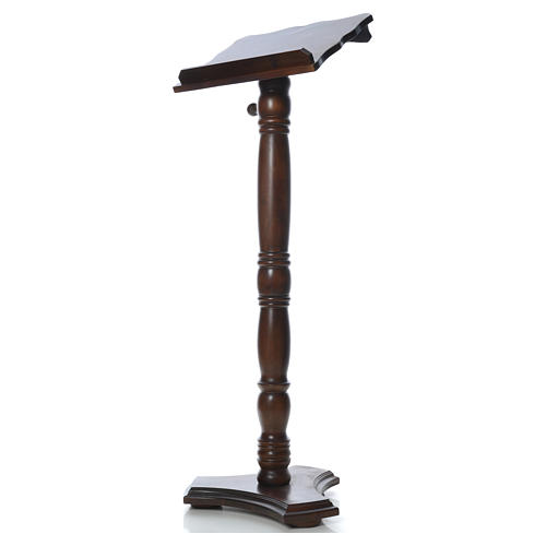 Lectern, column in turned solid wood, adjustable height 130cm 2