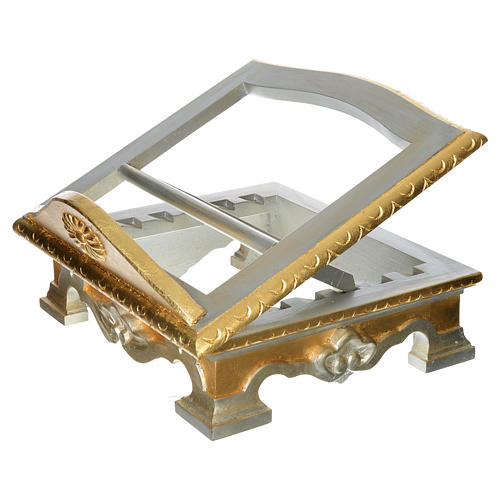 Table lectern in wood, with silver and gold leaf 2