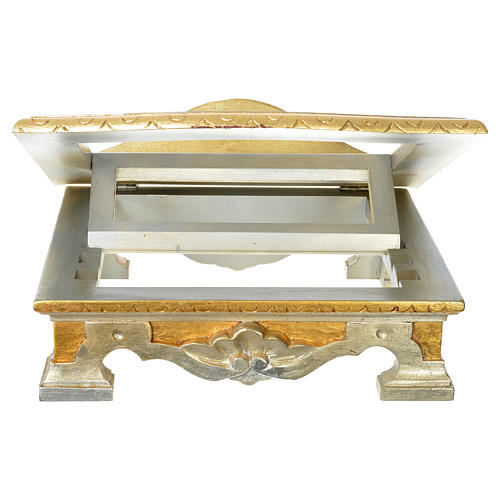 Table lectern in wood, with silver and gold leaf 3