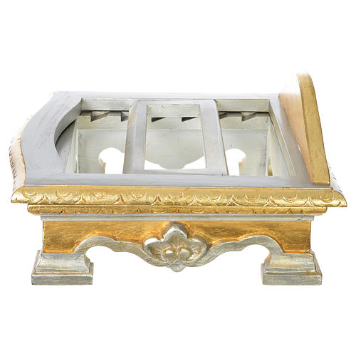 Table lectern in wood, with silver and gold leaf 5