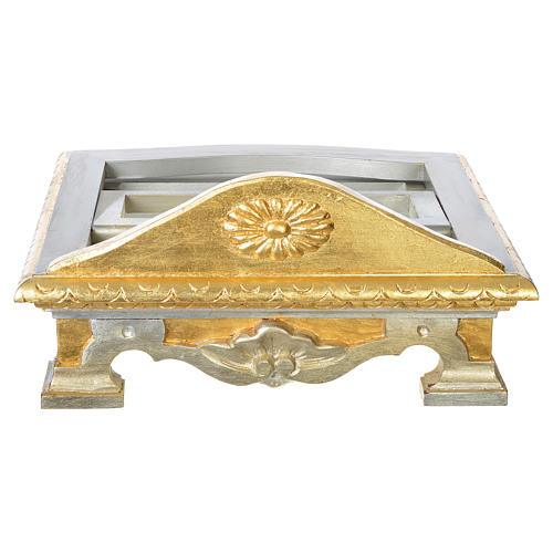 Table lectern in wood, with silver and gold leaf 4