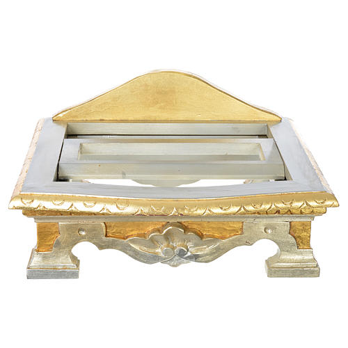 Table lectern in wood, with silver and gold leaf 6