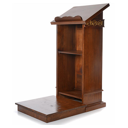 Ambone in legno massello con pedana 135x66x50 5