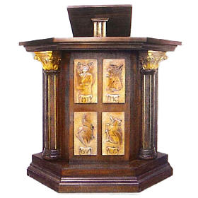 Atriles con columna: Ambón de madera tallado a mano 126x90x45cm