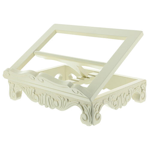 Baroque missal stand in walnut wood, ivory colour 3