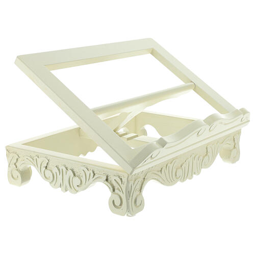 Baroque missal stand in walnut wood, ivory colour 5