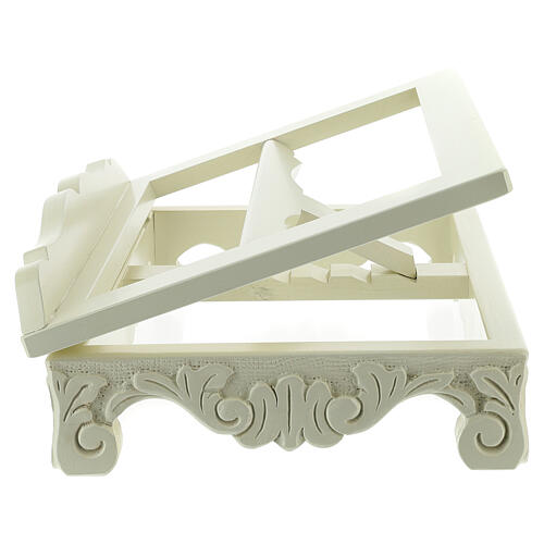 Baroque missal stand in walnut wood, ivory colour 7