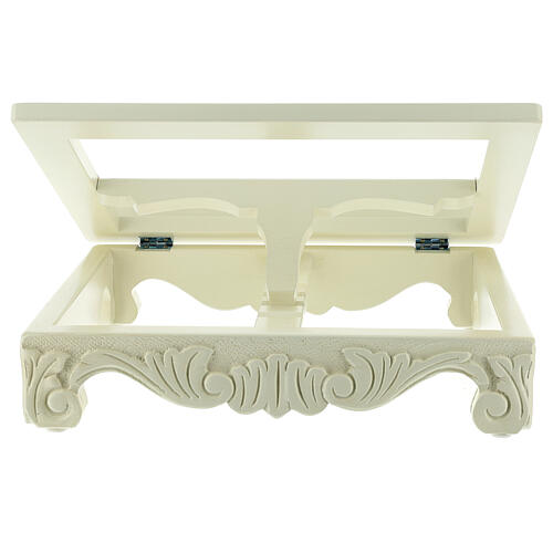 Baroque missal stand in walnut wood, ivory colour 11