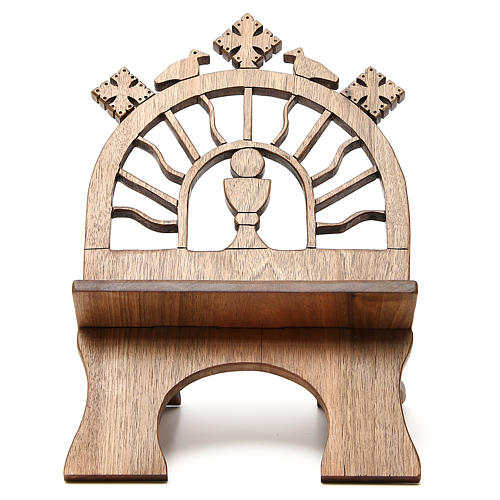 Atril de mesa madera de nogal tallada italiana Monjes de Belén. 1