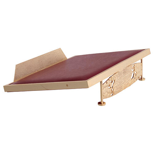 Table lectern with golden grapes decoration and imitation leather 3