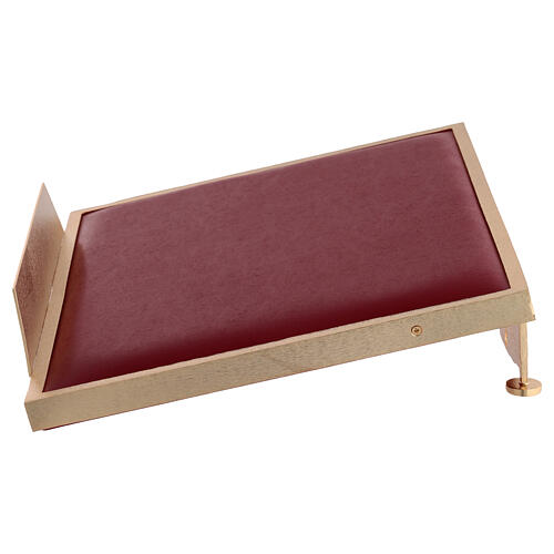 Table lectern with golden grapes decoration and imitation leather 5