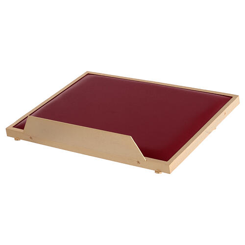 Estante mesa dourado uva com plano imitação de couro 4