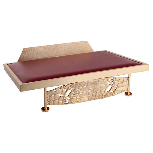 Table lectern with golden grapes decoration and imitation leather 1
